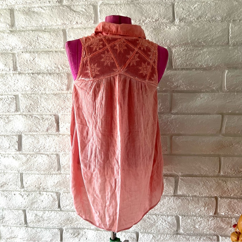 Free People Sleeveless Top Salmon Pink Size XS - Picture 6 of 8